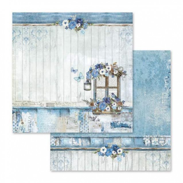 Stamperia Χαρτί Scrapbooking 30,5x30,5cm Διπλής Όψης Blue Land