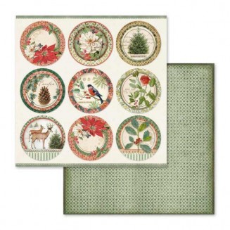 Stamperia Χαρτί Scrapbooking 30,5x30,5cm Διπλής Όψης Winter Botanic Palline