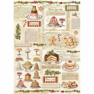 Stamperia Ριζόχαρτο Decoupage A4 (21x29,7cm) Christmas Vintage Patisserie