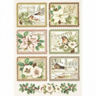 Stamperia Ριζόχαρτο Decoupage A4 (21x29,7cm) Winter Botanic Stamps