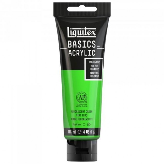 Liquitex Basics 118ml Acrylic 985 Fluorescent Green