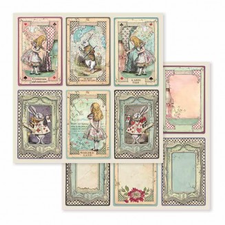 Stamperia Χαρτί Scrapbooking 30,5x30,5cm Διπλής Όψης Alice Cards