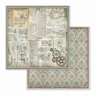 Stamperia Χαρτί Scrapbooking 30,5x30,5cm Διπλής Όψης Voyages Fantastiques Gears