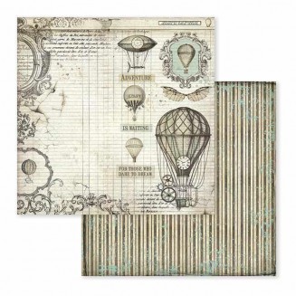 Stamperia Χαρτί Scrapbooking 30,5x30,5cm Διπλής Όψης Voyages Fantastiques Stream Train