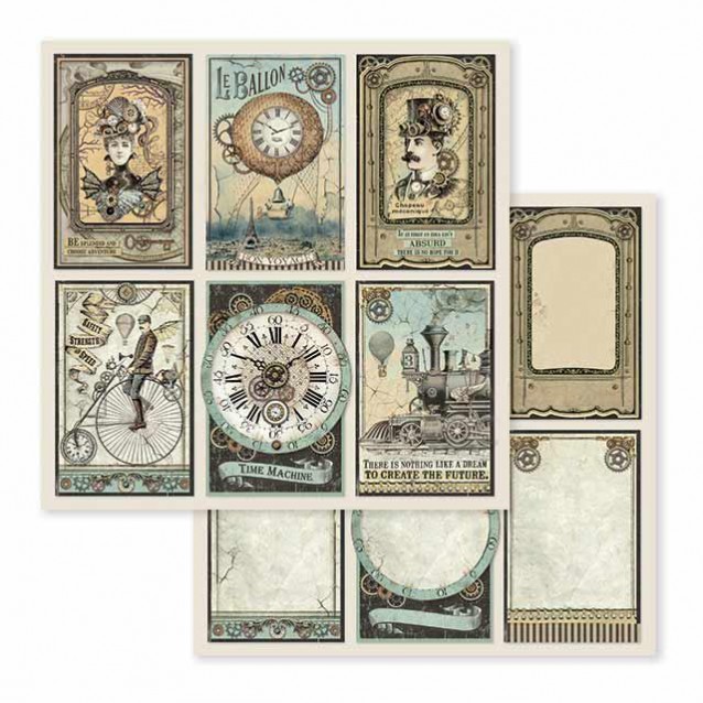 Stamperia Χαρτί Scrapbooking 30,5x30,5cm Διπλής Όψης Voyages Fantastiques Cards