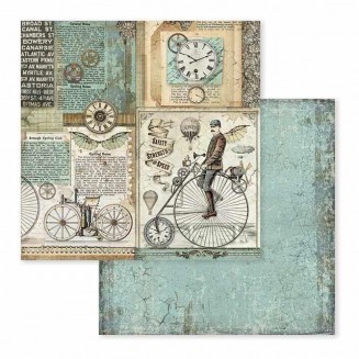 Stamperia Χαρτί Scrapbooking 30,5x30,5cm Διπλής Όψης Voyages Fantastiques Retro Bicycle