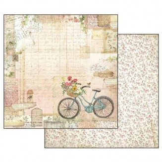 Stamperia Χαρτί Scrapbooking 30,5x30,5cm Διπλής Όψης Garden Bicycle