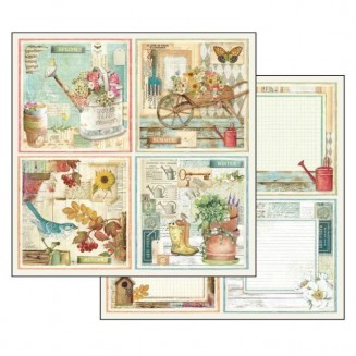 Stamperia Χαρτί Scrapbooking 30,5x30,5cm Διπλής Όψης Garden Cards