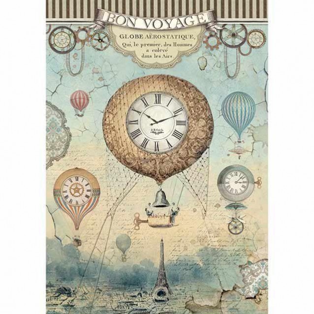 Stamperia Ριζόχαρτο Decoupage A4 (21x29,7cm) Voyages Fantastiques Baloon