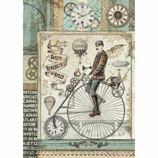 Stamperia Ριζόχαρτο Decoupage A4 (21x29,7cm) Voyages Fantastiques Biciclo Retro