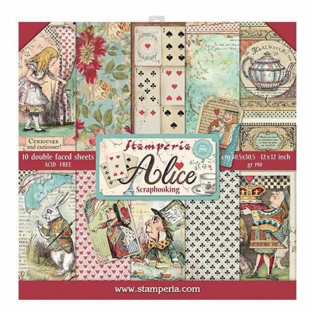 Stamperia 10 Χαρτιά Scrapbooking 30,5x30,5cm Διπλής Όψης Alice