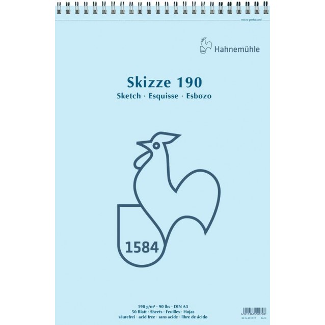 Hahnemuhle Μπλοκ Σχεδίου Σπιράλ Skizze 50 Φύλλα A3 (29,7x42cm) 190gr