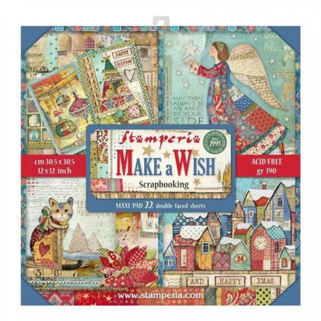 Stamperia 22 Χαρτιά Scrapbooking 30,5x30,5cm Διπλής Όψης Make A Wish