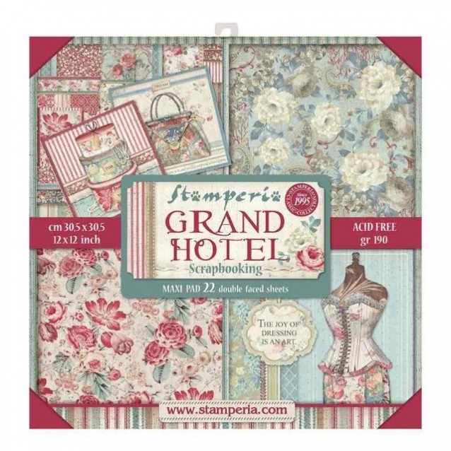 Stamperia 22 Χαρτιά Scrapbooking 30,5x30,5cm Διπλής Όψης Grand Hotel