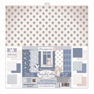 Stamperia 6 Χαρτιά Scrapbooking 30,5x30,5cm Διπλής Όψης Winter Star