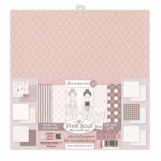 Stamperia 6 Χαρτιά Scrapbooking 30,5x30,5cm Διπλής Όψης Pink Soul