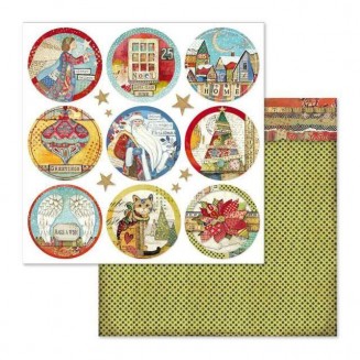 Stamperia Χαρτί Scrapbooking 30,5x30,5cm Διπλής Όψης Christmas Rounds