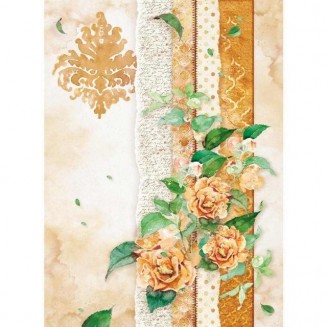 Stamperia Ριζόχαρτο Decoupage A4 (21x29,7cm) Flowers For You Ocra