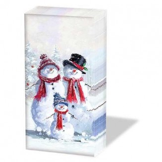 10 Χαρτομάντηλα 21,5x22cm Snowman With Hat