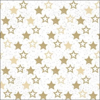 Ambiente 20 Χαρτοπετσέτες 33x33cm 3φύλλες Stars All Over Gold FSC