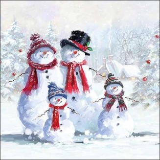 Ambiente 20 Χαρτοπετσέτες 33x33cm 3φύλλες Snowmen With Hat FSC