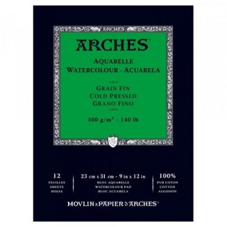 Arches Μπλοκ Ακουαρέλας Cold Pressed (Λεπτόκοκκο) 300gr 23x31cm 12 φύλλων