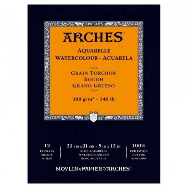 Arches Μπλοκ Ακουαρέλας Rough Grain (Τραχύ) 300gr 23x31cm 12 φύλλων