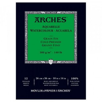 Arches Μπλοκ Ακουαρέλας Cold Pressed (Λεπτόκοκκο) 300gr 26x36cm 12 φύλλων