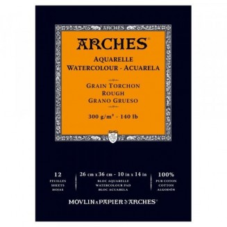 Arches Μπλοκ Ακουαρέλας Rough Grain (Τραχύ) 300gr 26x36cm 12 φύλλων