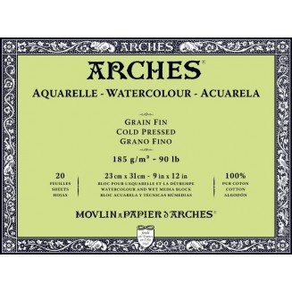 Arches Μπλοκ Ακουαρέλας Cold Pressed (Λεπτόκοκκο) 185gr 23x31cm 20 φύλλων