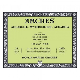 Arches Μπλοκ Ακουαρέλας Cold Pressed (Λεπτόκοκκο) 185gr 31x41cm 20 φύλλων