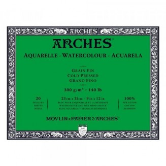 Arches Μπλοκ Ακουαρέλας Cold Pressed (Λεπτόκοκκο) 300gr 23x31cm 20 φύλλων