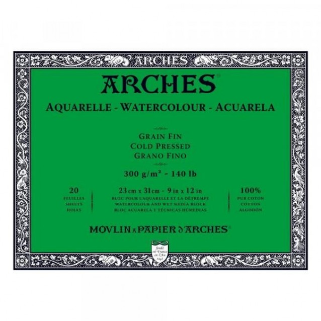 Arches Μπλοκ Ακουαρέλας Cold Pressed (Λεπτόκοκκο) 300gr 23x31cm 20 φύλλων