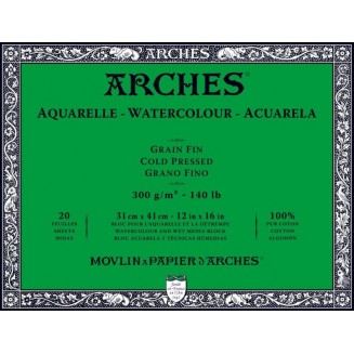 Arches Μπλοκ Ακουαρέλας Cold Pressed (Λεπτόκοκκο) 300gr 31x41cm 20 φύλλων