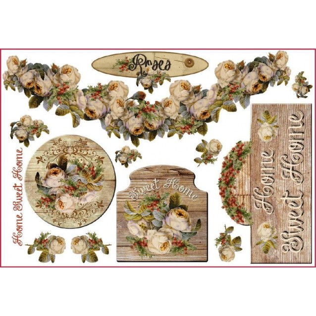 Stamperia Ριζόχαρτο Decoupage 48x33cm Home Sweet Home