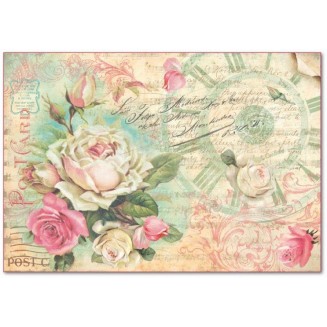 Stamperia Ριζόχαρτο Decoupage 48x33cm Postcard Roses