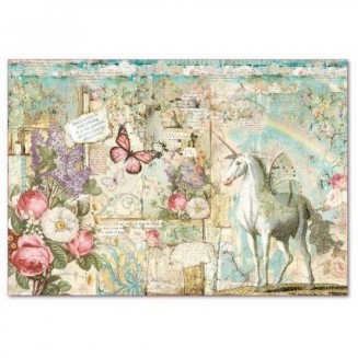 Stamperia Ριζόχαρτο Decoupage 48x33cm Wonderland Unicorn