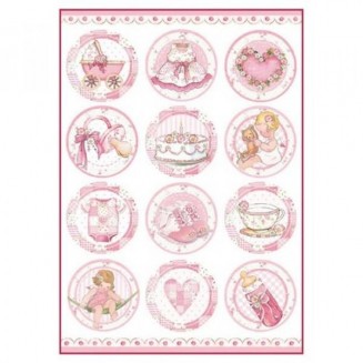 Stamperia Ριζόχαρτο Decoupage A4 (21x29,7cm) Baby Girl Round Subjects