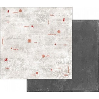 Stamperia Χαρτί Scrapbooking 30,5x30,5cm Διπλής Όψης Winter Red Snow Flakes and Words