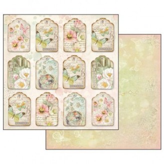 Stamperia Χαρτί Scrapbooking 30,5x30,5cm Διπλής Όψης Flowers And Butterflies Fastener