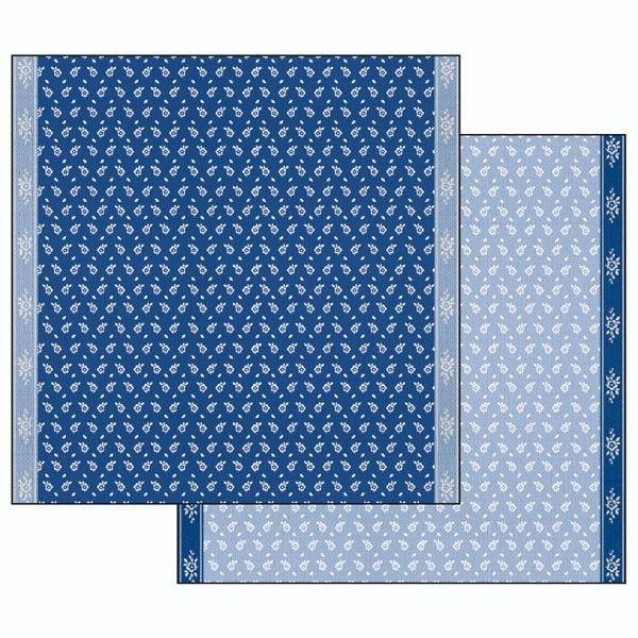 Stamperia Χαρτί Scrapbooking 30,5x30,5cm Διπλής Όψης Stoffine Texture Fiorata Fondo Blu