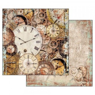 Stamperia Χαρτί Scrapbooking 30,5x30,5cm Διπλής Όψης Clockwise Clocks with Mechanism