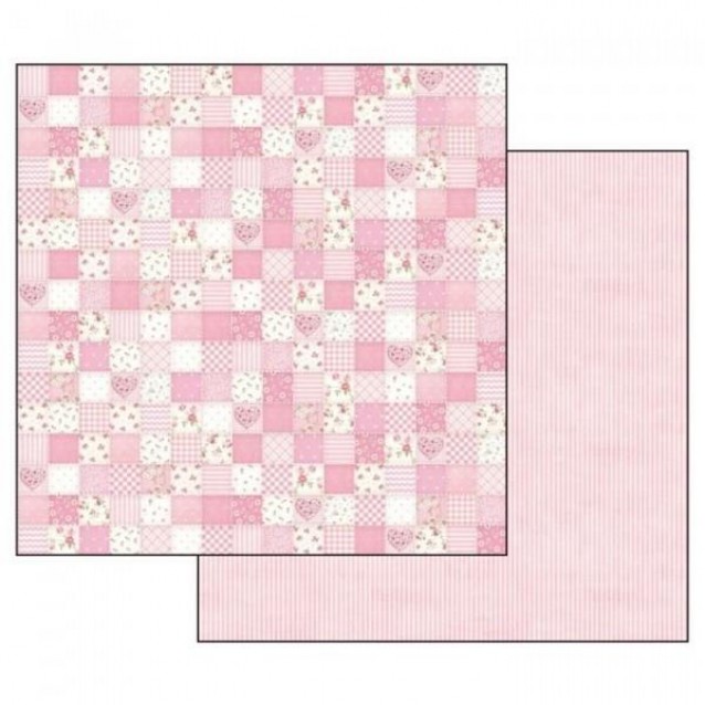 Stamperia Χαρτί Scrapbooking 30,5x30,5cm Διπλής Όψης Baby Girl Pink Patchwork