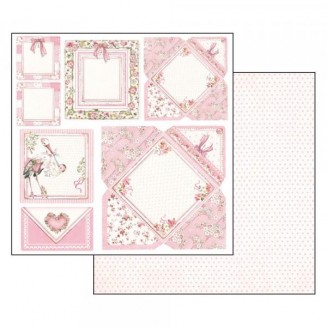 Stamperia Χαρτί Scrapbooking 30,5x30,5cm Διπλής Όψης Baby Girl Cards