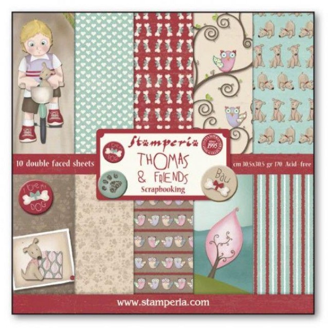 Stamperia 10 Χαρτιά Scrapbooking 30,5x30,5cm Διπλής Όψης Thomas