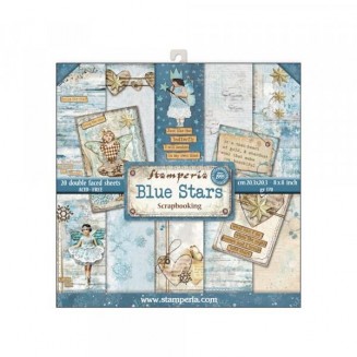 Stamperia 22 Χαρτιά Scrapbooking 20,3x20,3cm Διπλής Όψης Blue Stars