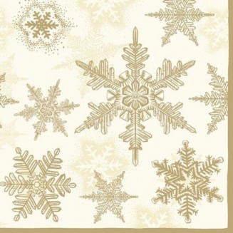 Ambiente 20 Χαρτοπετσέτες 33x33cm 3φύλλες Snow Crystals Gold FSC