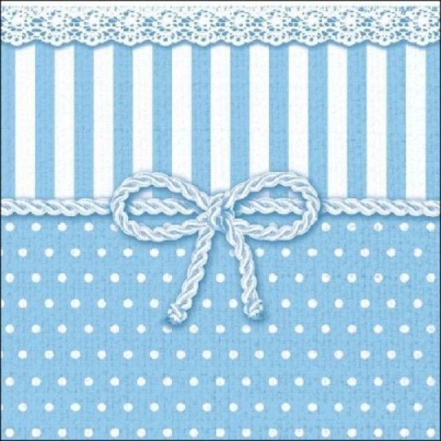 Ambiente 20 Χαρτοπετσέτες 33x33cm 3φύλλες Bow Blue FSC