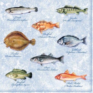 Ambiente 20 Χαρτοπετσέτες 33x33cm 3φύλλες Fishes FSC