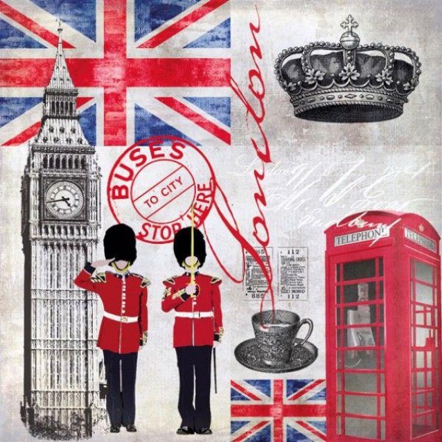 Ambiente 20 Χαρτοπετσέτες 33x33cm 3φύλλες London Time FSC